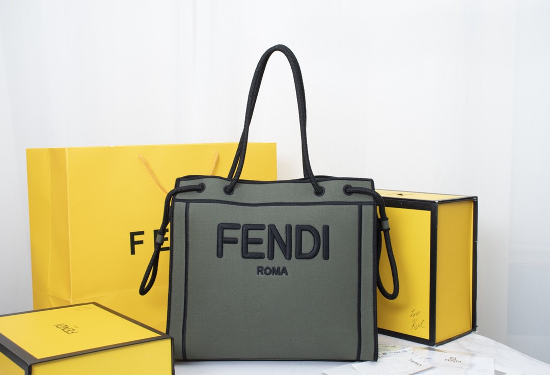 Wholesale Cheap Fend i Roma Large Canvas Shopper Tote Bags for sale