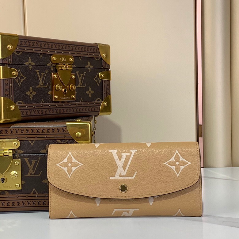 Wholesale High Quality AAA Louis Vuitton Cartera Emilie Piel Monogram Empreinte Bicolor Leather Replica Wallets for Sale