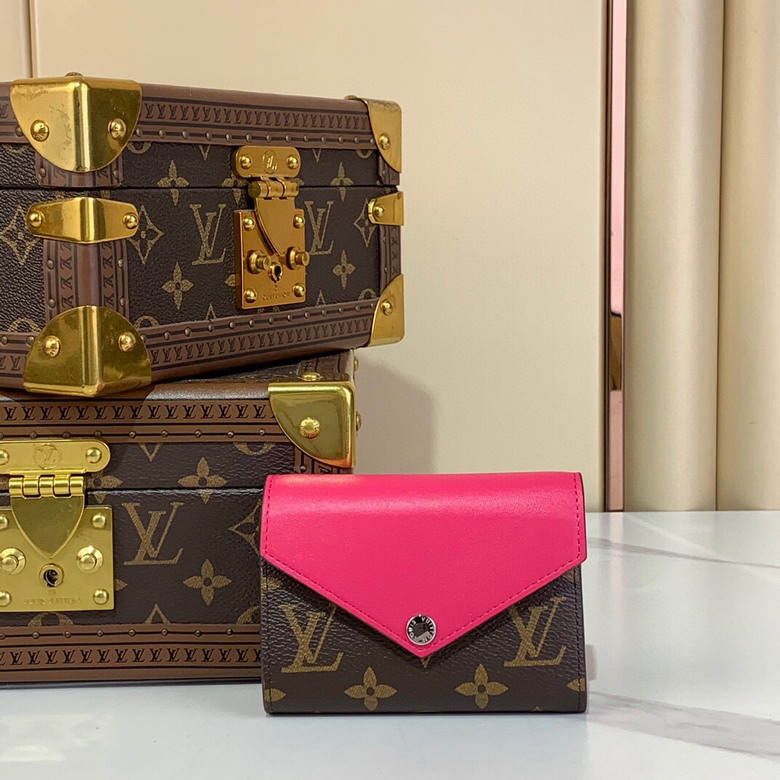 Wholesale High Quality AAA Louis Vuitton Victorine Monogram Canvas Pink m12392 Leather Replica Wallets for Sale