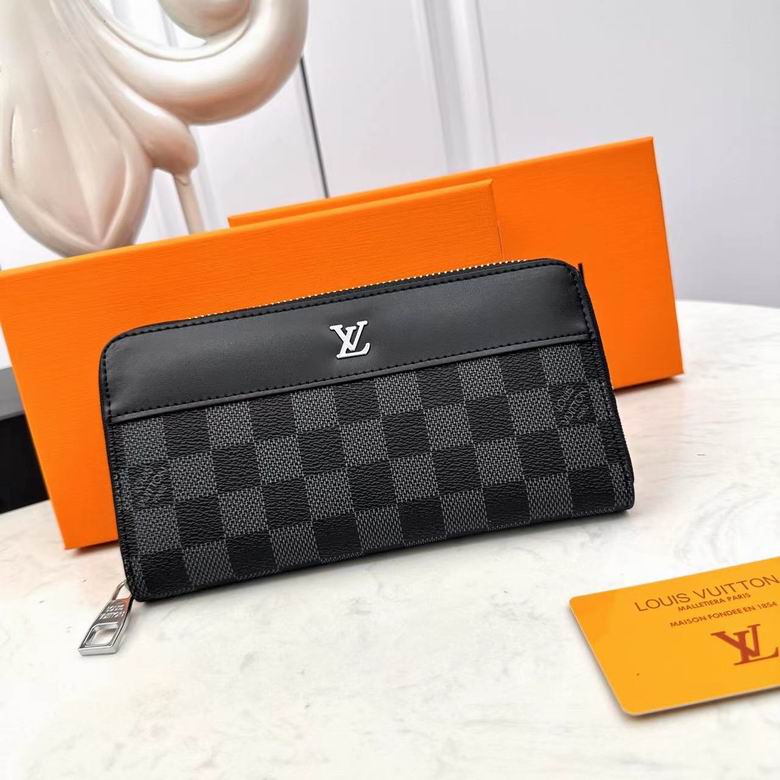 Wholesale High Quality AAA Louis Vuitton Fashion zipper Leather Replica Wallets for Sale