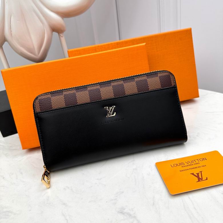 Wholesale High Quality AAA Louis Vuitton Fashion zipper Leather Replica Wallets for Sale