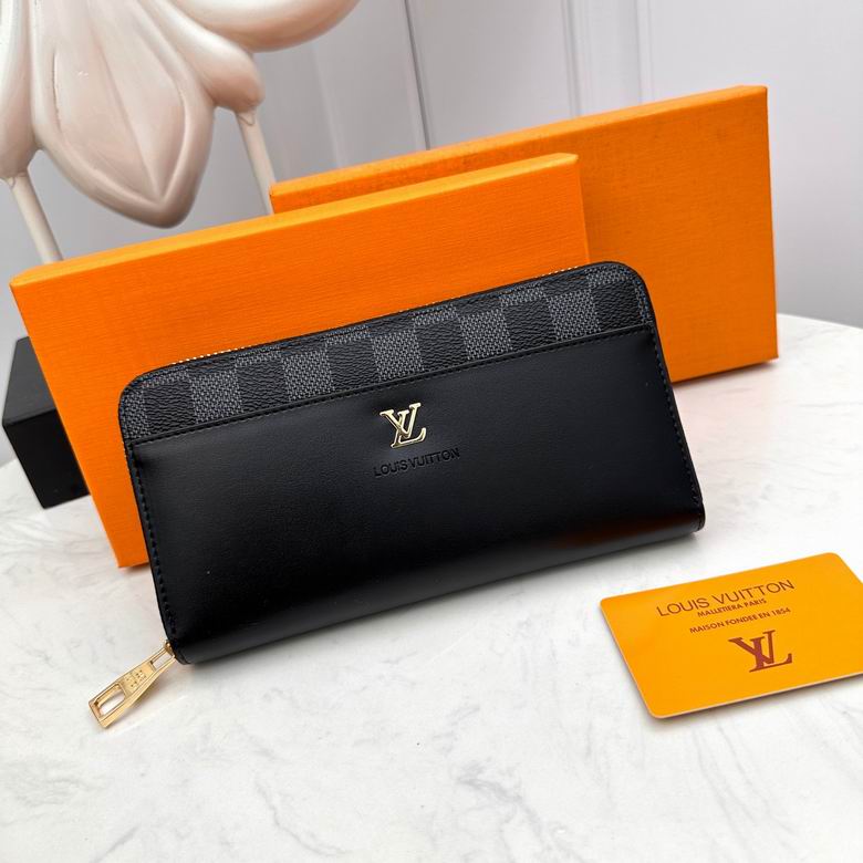 Wholesale High Quality AAA Louis Vuitton Fashion zipper Leather Replica Wallets for Sale