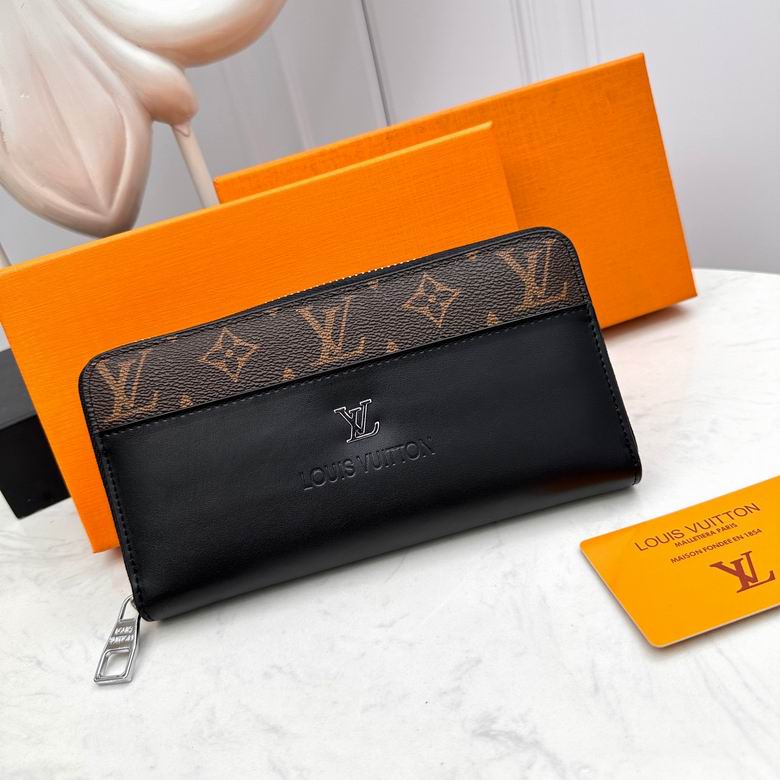 Wholesale High Quality AAA Louis Vuitton Fashion zipper Leather Replica Wallets for Sale