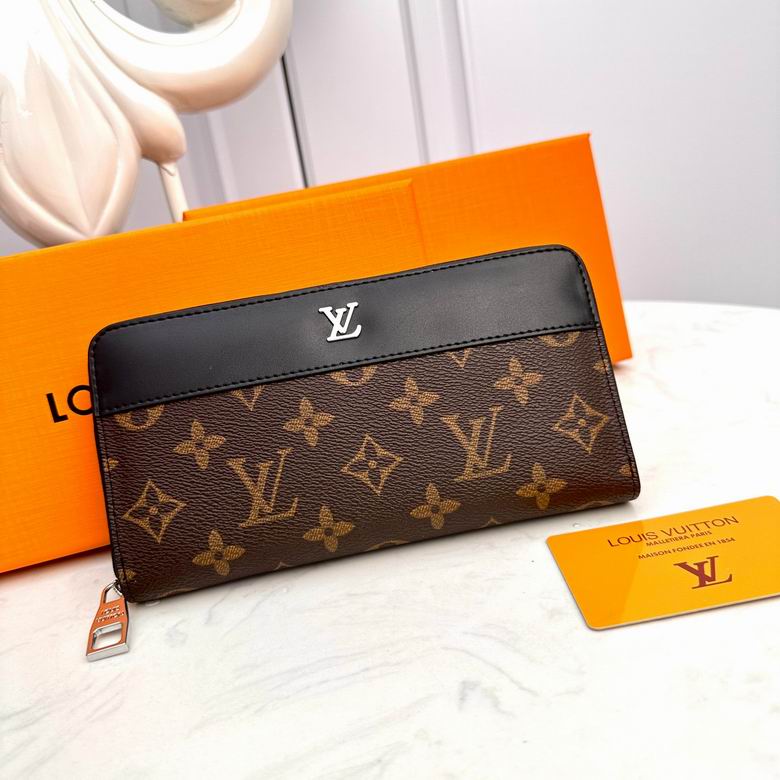 Wholesale High Quality AAA Louis Vuitton Fashion zipper Leather Replica Wallets for Sale