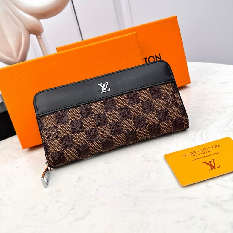 Wholesale High Quality AAA Louis Vuitton Fashion zipper Leather Replica Wallets for Sale