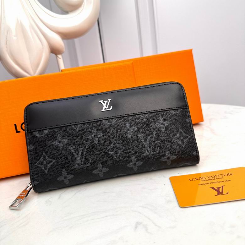 Wholesale High Quality AAA Louis Vuitton Fashion zipper Leather Replica Wallets for Sale
