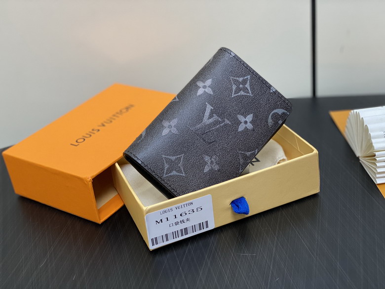Wholesale High Quality AAA Louis Vuitton Pocket Organiser Autres Cuirs Monogram Black Leather Replica Wallets for Sale