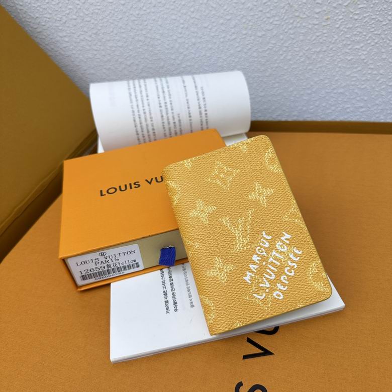 Wholesale High Quality Louis Vuitton AAA Fashion Pocket Organizer Yellow Leather Replica Designer Wallets for Sale