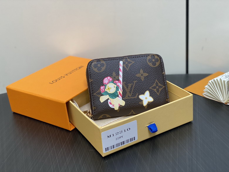 Wholesale High Quality AAA Louis Vuitton Zippy Coin Purse Monogram Canvas Red M12210 Leather Replica Wallets for Sale