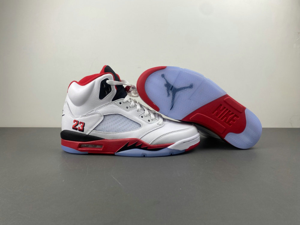 Wholesale Air Jordan 5 Retro Fire Red Black Tongue Sneaker HQ7978-101