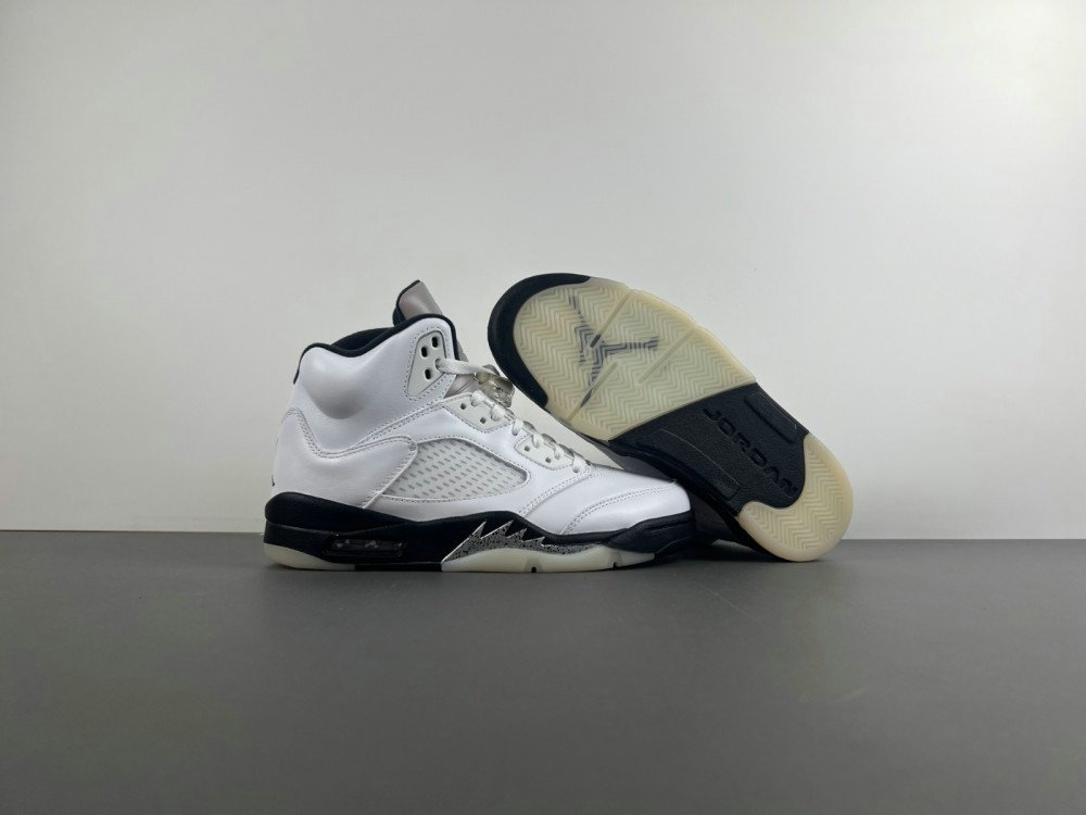 Wholesale Cheap Air Jordan 5 Retro Reverse Metallic Mens White Black Shoes DD0587 110