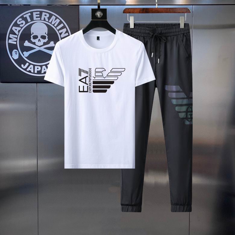 Wholesale Cheap A rmani Short Sleeve MEN Tracksuits for Sale