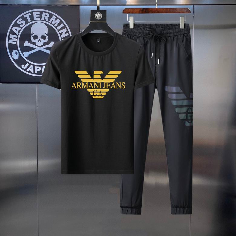 Wholesale Cheap A rmani Short Sleeve MEN Tracksuits for Sale