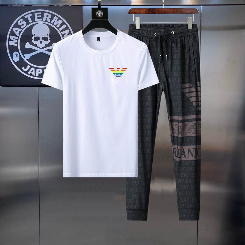 Wholesale Cheap A rmani Short Sleeve MEN Tracksuits for Sale