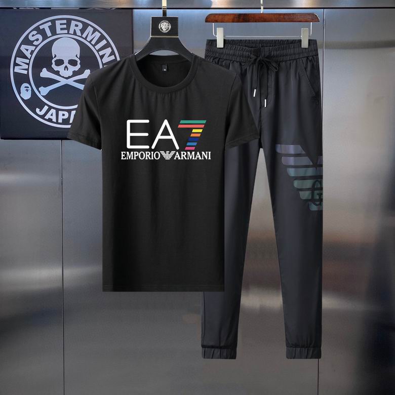 Wholesale Cheap A rmani Short Sleeve MEN Tracksuits for Sale