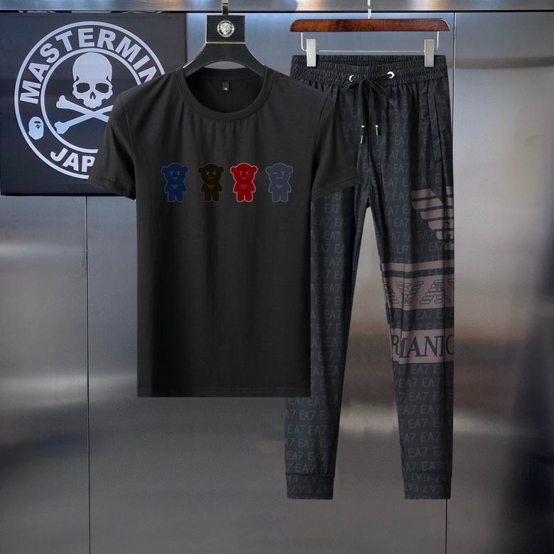 Wholesale Cheap A rmani Short Sleeve MEN Tracksuits for Sale