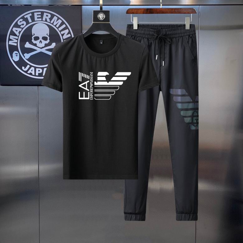 Wholesale Cheap A rmani Short Sleeve MEN Tracksuits for Sale