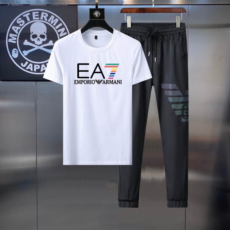 Wholesale Cheap A rmani Short Sleeve MEN Tracksuits for Sale