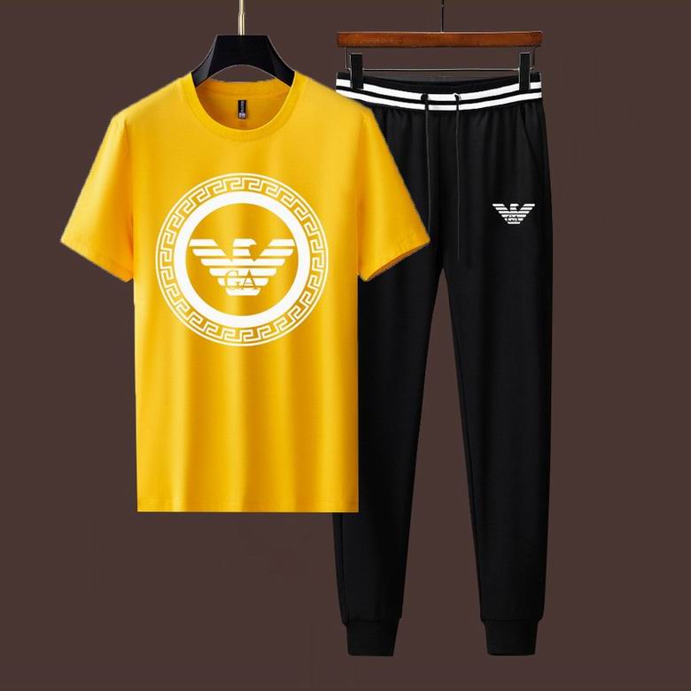 Wholesale Cheap A rmani Short Sleeve Men Tracksuits for Sale