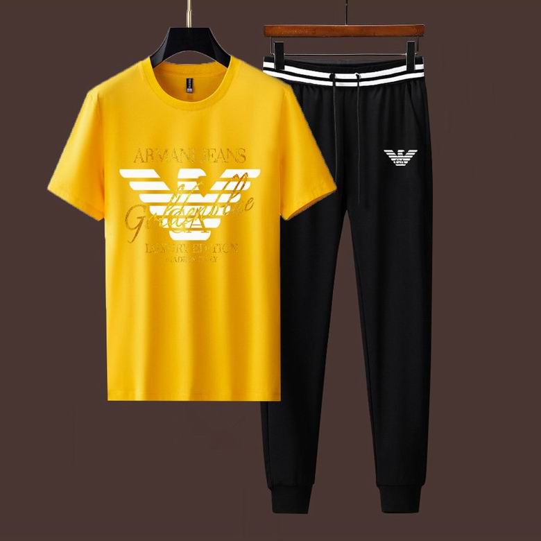 Wholesale Cheap A rmani Short Sleeve Men Tracksuits for Sale