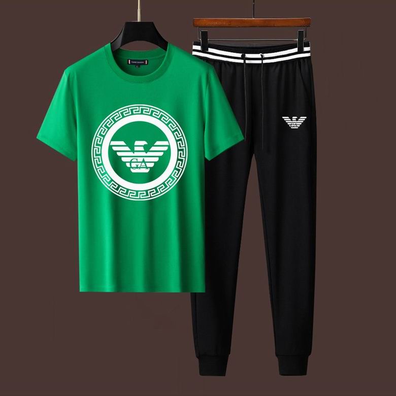Wholesale Cheap A rmani Short Sleeve Men Tracksuits for Sale