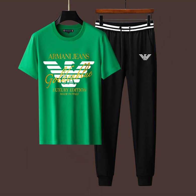 Wholesale Cheap A rmani Short Sleeve Men Tracksuits for Sale