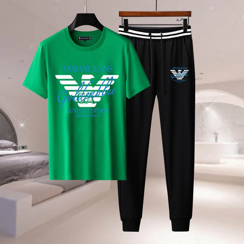 Wholesale Cheap A rmani Short Sleeve Men Tracksuits for Sale