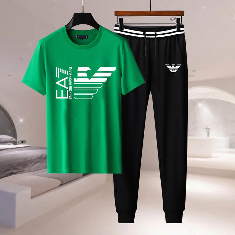 Wholesale Cheap A rmani Short Sleeve Men Tracksuits for Sale
