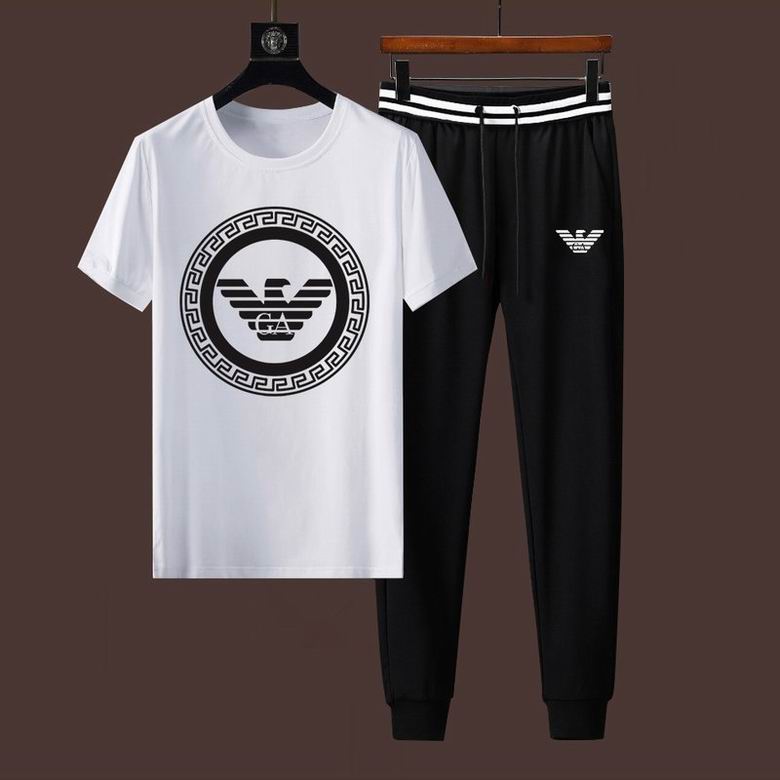Wholesale Cheap A rmani Short Sleeve Men Tracksuits for Sale