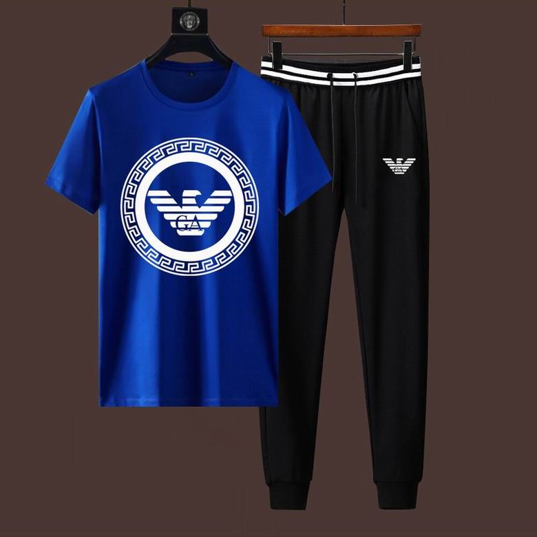 Wholesale Cheap A rmani Short Sleeve Men Tracksuits for Sale