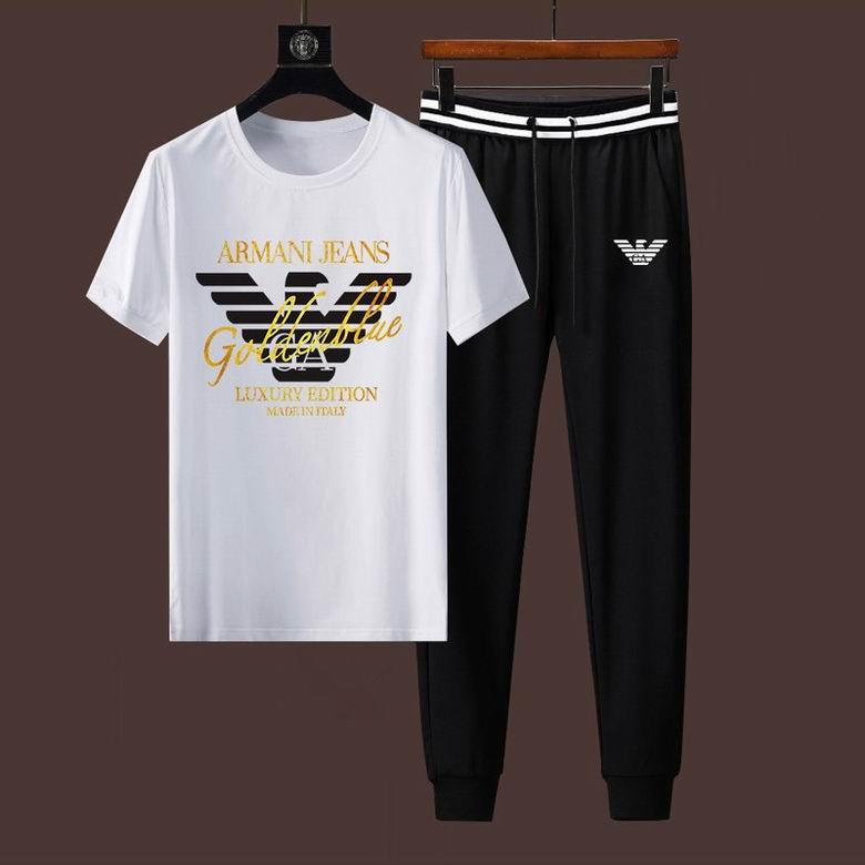 Wholesale Cheap A rmani Short Sleeve Men Tracksuits for Sale