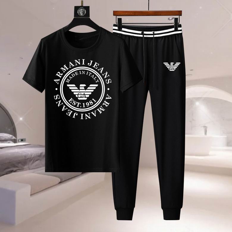 Wholesale Cheap A rmani Short Sleeve Designer Tracksuit for Sale