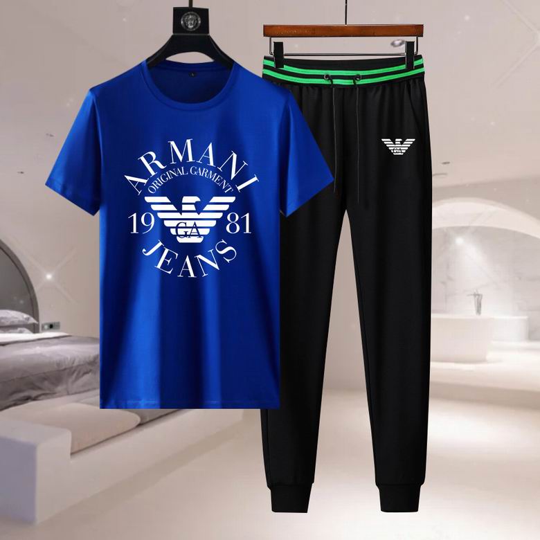 Wholesale Cheap A rmani Short Sleeve Designer Tracksuit for Sale