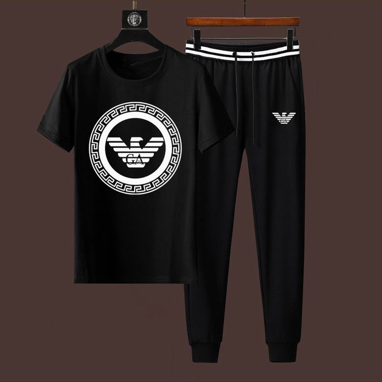 Wholesale Cheap A rmani Short Sleeve Men Tracksuits for Sale