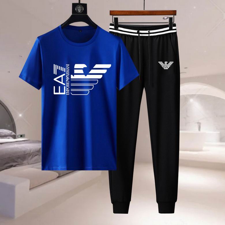 Wholesale Cheap A rmani Short Sleeve Men Tracksuits for Sale