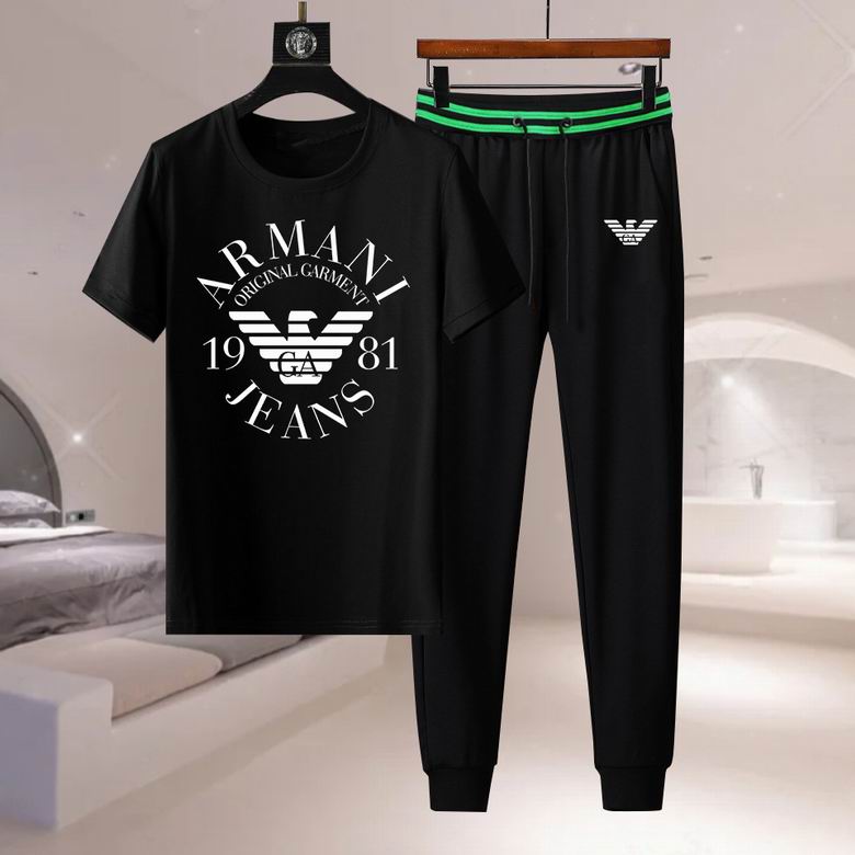 Wholesale Cheap A rmani Short Sleeve Designer Tracksuit for Sale