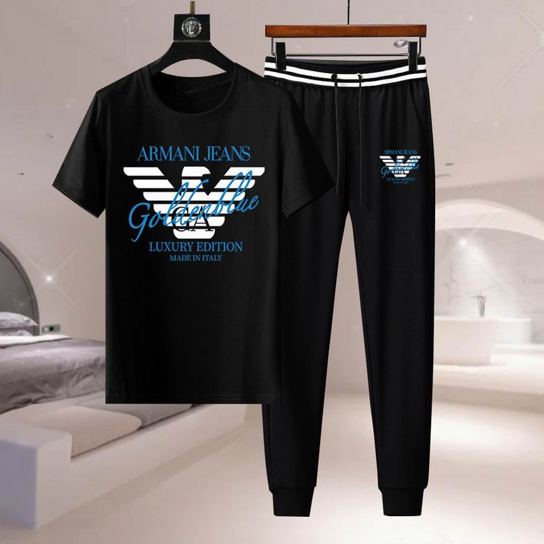 Wholesale Cheap A rmani Short Sleeve Men Tracksuits for Sale