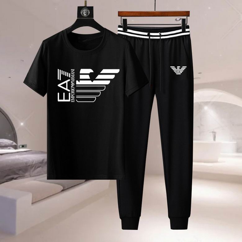 Wholesale Cheap A rmani Short Sleeve Men Tracksuits for Sale