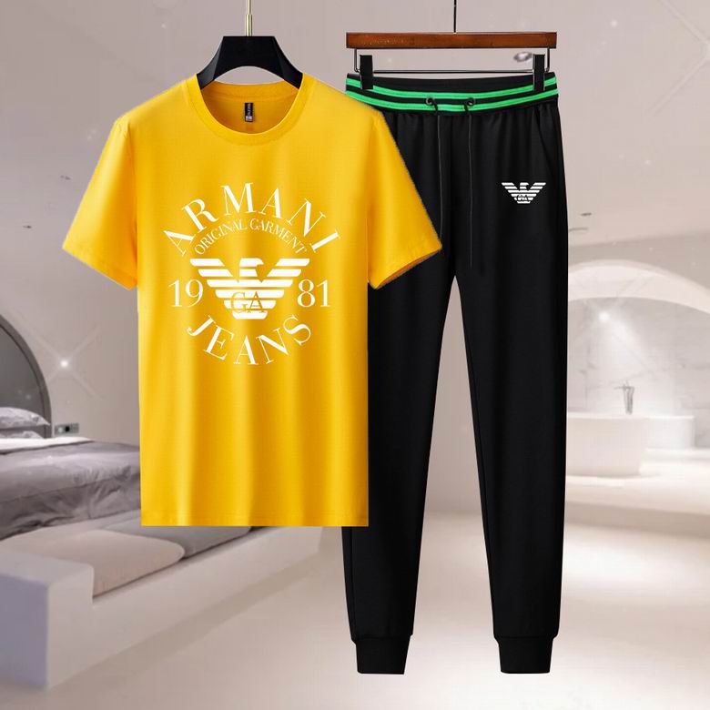 Wholesale Cheap A rmani Short Sleeve Designer Tracksuit for Sale