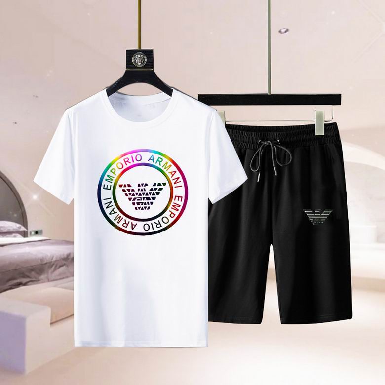 Wholesale Cheap A rmani Short Sleeve Tracksuits for Sale