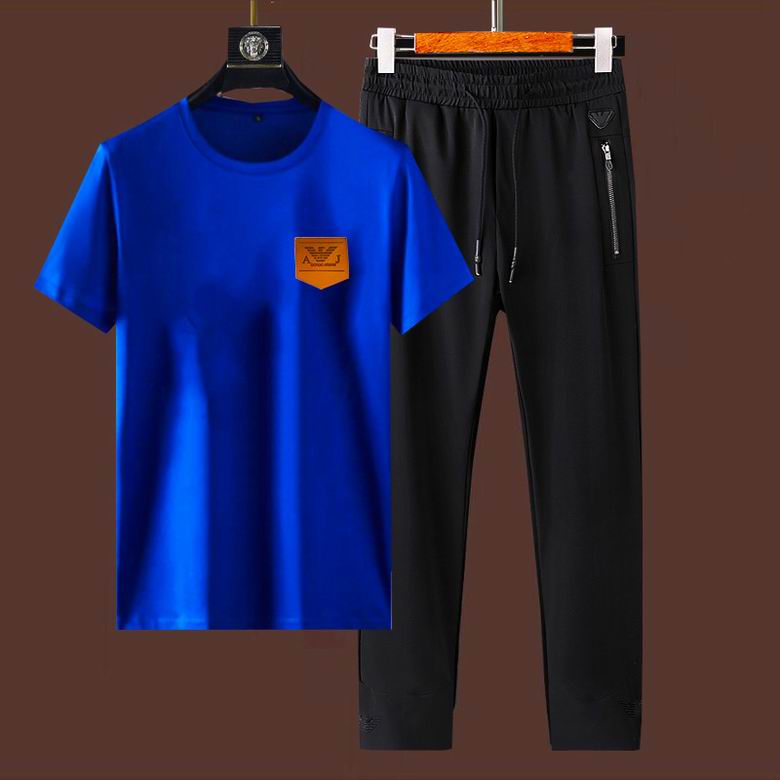 Wholesale Cheap A rmani men Short Sleeve Tracksuits for Sale