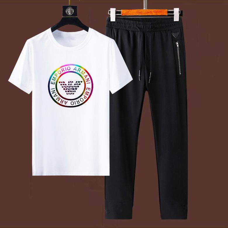 Wholesale Cheap A rmani men Short Sleeve Tracksuits for Sale