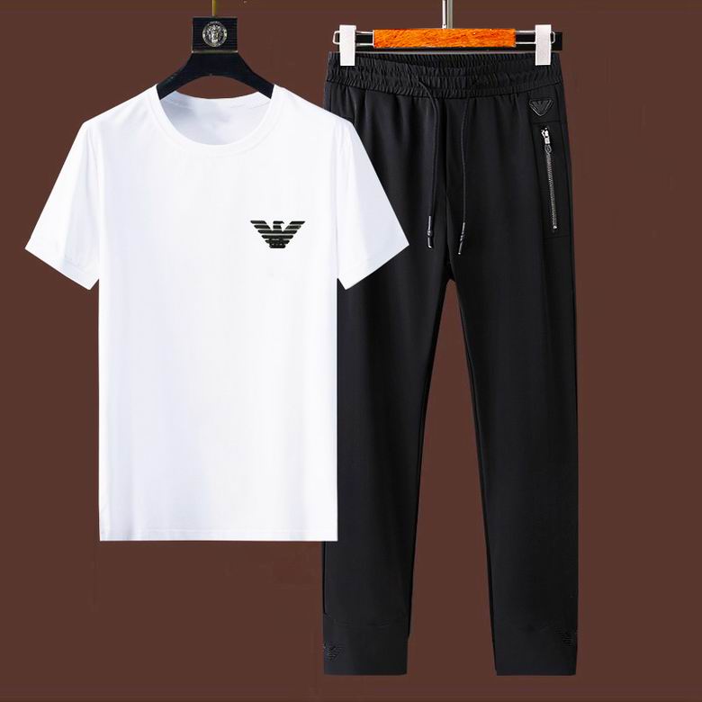 Wholesale Cheap A rmani men Short Sleeve Tracksuits for Sale