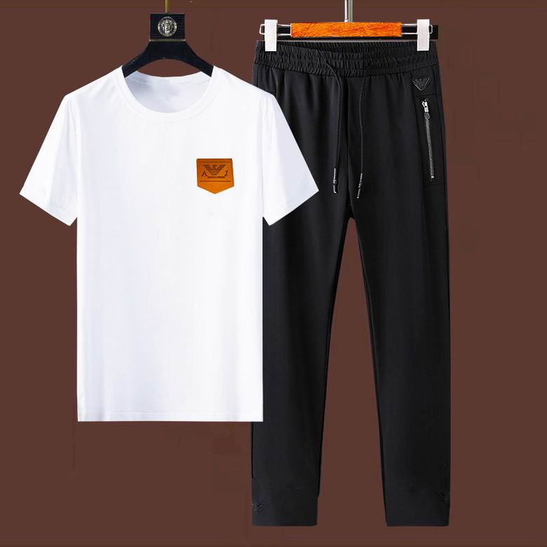 Wholesale Cheap A rmani men Short Sleeve Tracksuits for Sale