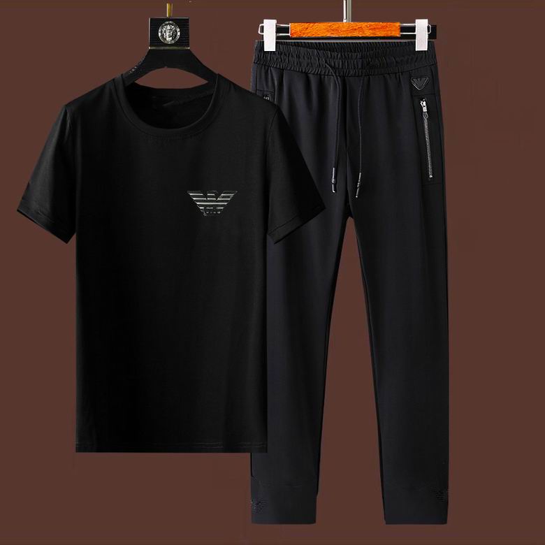 Wholesale Cheap A rmani men Short Sleeve Tracksuits for Sale