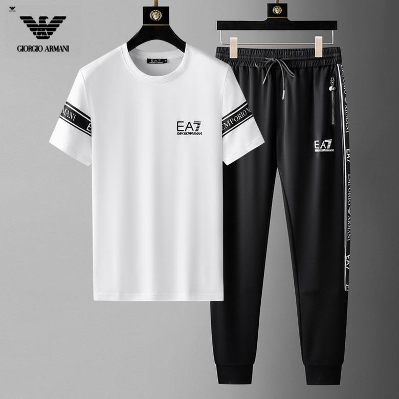Wholesale Cheap A rmani Short Sleeve MEN Tracksuits for Sale