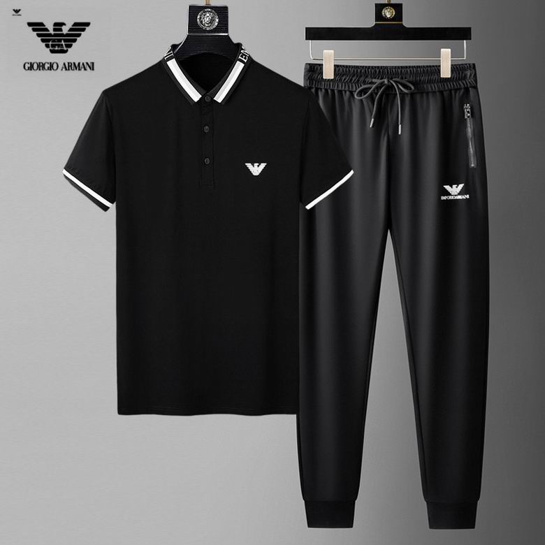 Wholesale Cheap A rmani Short Sleeve MEN Tracksuits for Sale