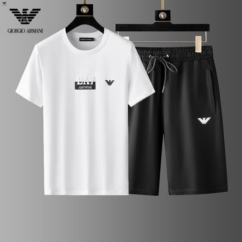Wholesale Cheap A rmani men Short Sleeve Tracksuits for Sale