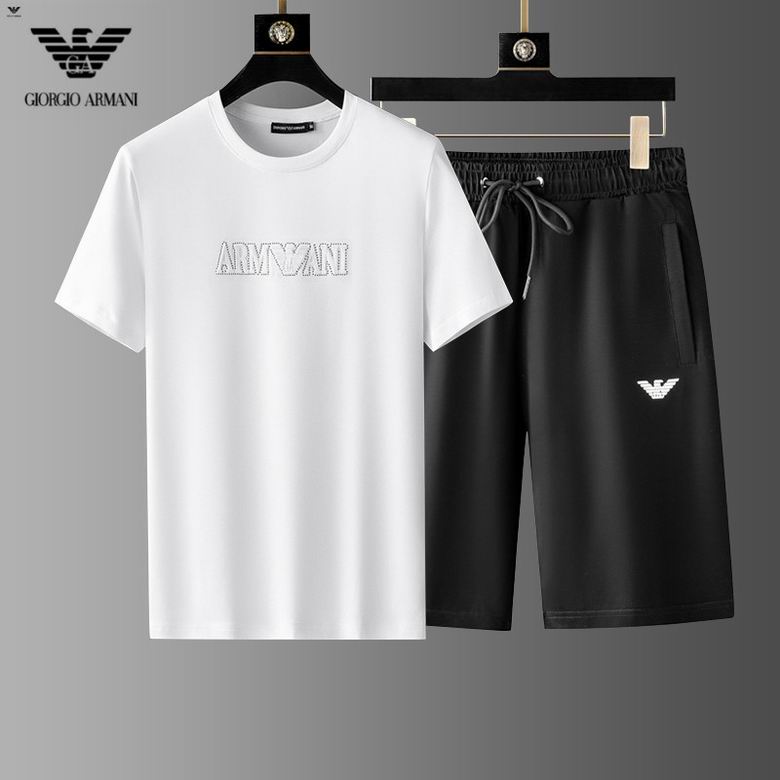 Wholesale Cheap A rmani men Short Sleeve Tracksuits for Sale