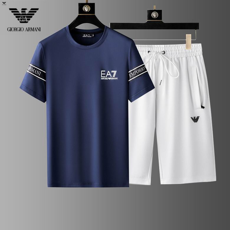Wholesale Cheap A rmani men Short Sleeve Tracksuits for Sale